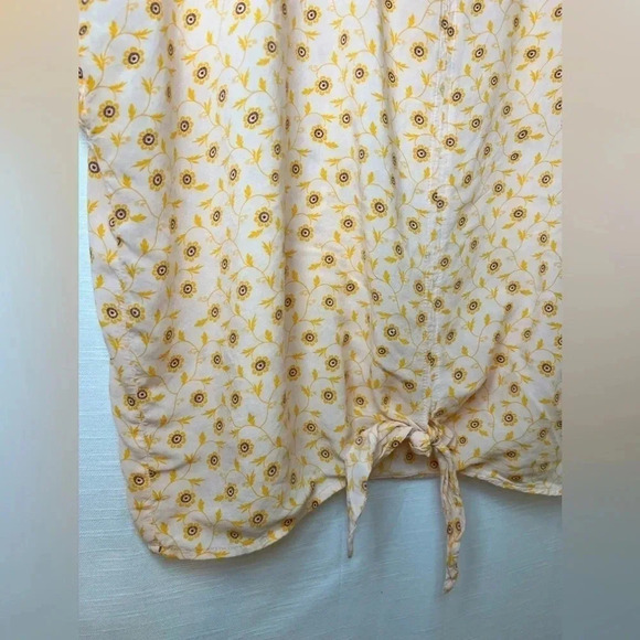 Melrose and Market Orange Floral T-Shirt Blouse Large - Picture 2 of 5